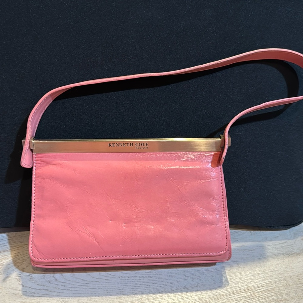 Kenneth Cole pink purse small leather clutch handbag stunning small clutch bag